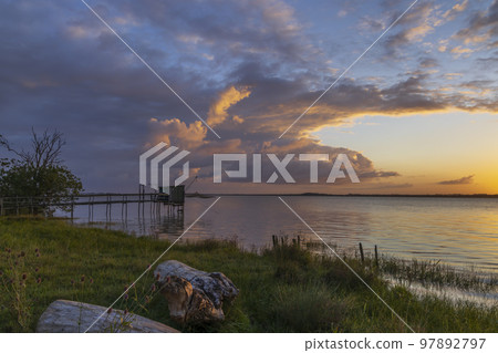 Traditional fishing hut on river Gironde, Bordeaux, Aquitaine, France Traditional fishing hut on river Gironde, Bordeaux, Aquitaine, France 97892797
