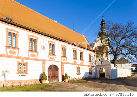 church of Saint Sigismond and palace in Popice, Znojmo region, Czech Republic church of Saint Sigismond and palace in Popice, Znojmo region, Czech Republic 97893116