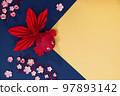 creative background in japanese or chinese style with paper goldfish and sakura flowers, happy lunar new year 97893142