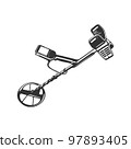 Black legendary metal detector for treasure hunt 97893405