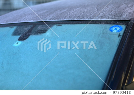 Frozen windshield image Frozen windshield image 97893418