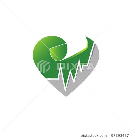 Heart rate. Green and gray colors. Single heartbeat, cardiogram. Beautiful healthcare, medical background. Heart rate. Green and gray colors. Single heartbeat, cardiogram. Beautiful healthcare, medical background. 97893487