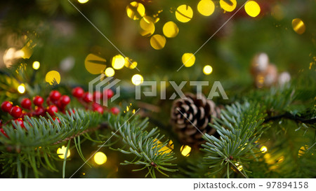 Beautiful Christmas decoration background clip Beautiful Christmas decoration background clip 97894158