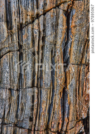 Detail of rocky Maine coast with layers of rocks Detail of rocky Maine coast with layers of rocks 97895067