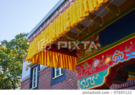 Detail of Tibetan Mongolian Buddhist cultural center exterior Detail of Tibetan Mongolian Buddhist cultural center exterior 97895122