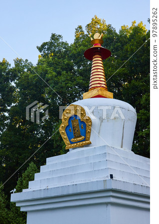 Chorten Buddhist shrine in midwest America Chorten Buddhist shrine in midwest America 97895262