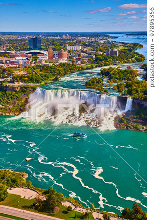 American Falls at Niagara Falls from above on Canada's side 97895356