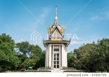 A memorial at the Killing Fields in Phnom Penh, the capital of Cambodia 97895789
