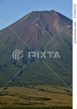 Mt. Doshi, Mt. Fuji in a summer morning seen from Mt. Koza 97896191