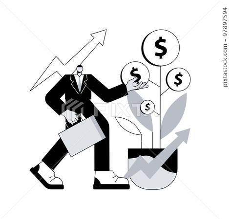 Sustainable business abstract concept vector illustration. Environmentally friendly, smart city, save ecosystem, future business strategy, green activity, sustainable industry abstract metaphor. 97897594