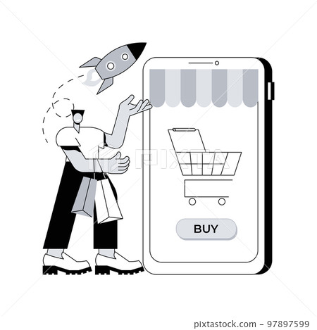 Start and launch your online store abstract concept vector illustration. Small business amid pandemic, grocery and essentials curbside pickup, accept orders and payment abstract metaphor. Start and launch your online store abstract concept vector illustration. Small business amid pandemic, grocery and essentials curbside pickup, accept orders and payment abstract metaphor. 97897599