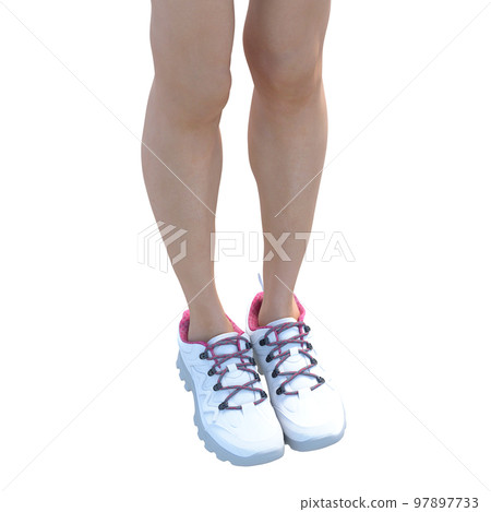腳穿運動鞋燙髮3DCG插畫素材 97897733