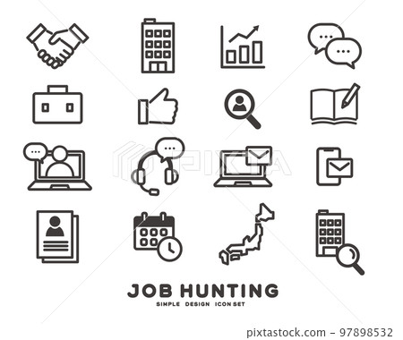 Vector illustration materials related to job hunting and job change activities / recruitment / personnel 97898532