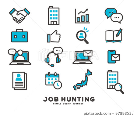 Vector illustration materials related to job hunting and job change activities / recruitment / personnel 97898533
