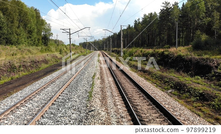 The Trans-Siberian Railway in Russia. Drone view. 97899219
