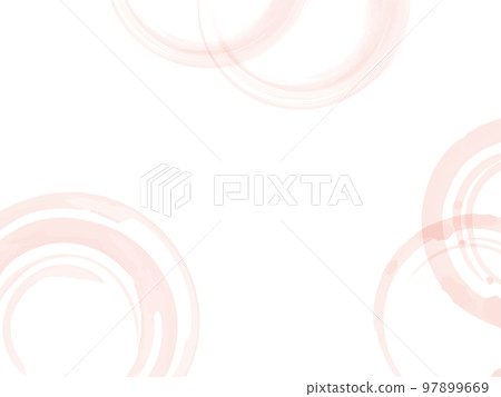 粉色水彩畫筆圓框 粉色水彩畫筆圓框 97899669