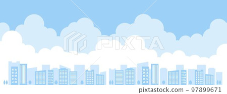 街景和藍天背景材料 街景和藍天背景材料 97899671