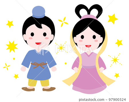 七夕折姬和彥星的插圖 97900324