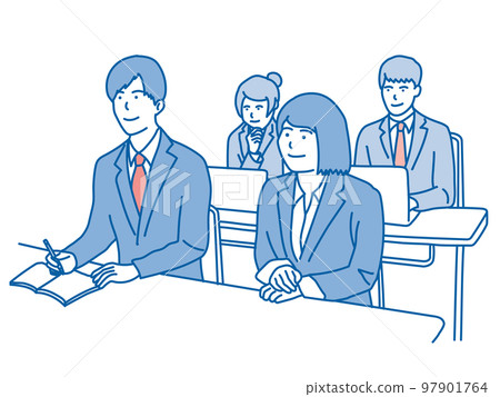 多名接受培訓的男女商務人士 97901764