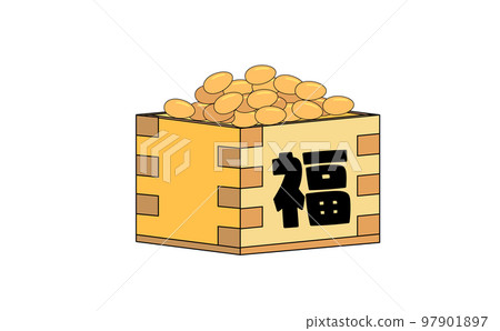 Illustration with a simple setsubun fukumame main line Illustration with a simple setsubun fukumame main line 97901897