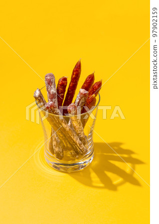 Spanish tapas mini chorizo in glass Spanish tapas mini chorizo in glass 97902159