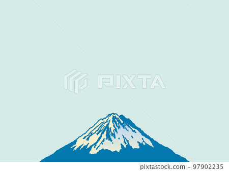 It is an illustration of Mt. Fuji with the sky in the background [horizontal position] 97902235