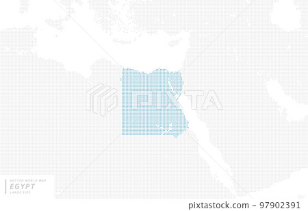 以埃及為中心的藍點地圖。 “大尺寸。” 97902391