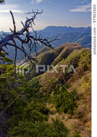 Mt. Ryokami, a mountain range of fresh green seen from Mt. Kasamaru in Western Joshu 97902660