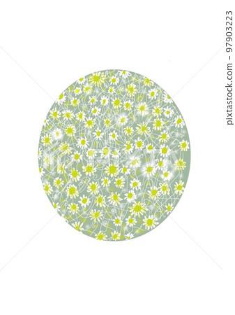 white flower round design 97903223