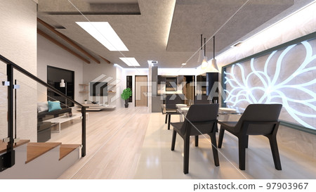 Living room with large windows Living room with large windows 97903967