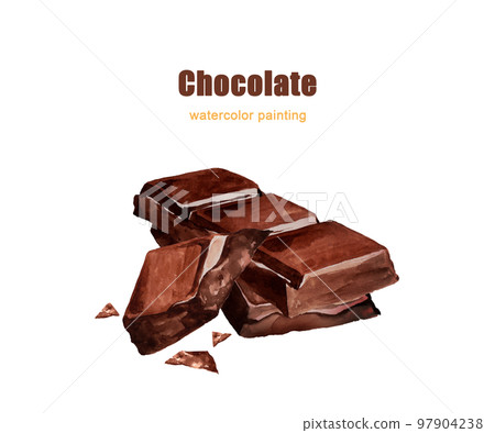 巧克力重疊的手繪水彩畫 97904238