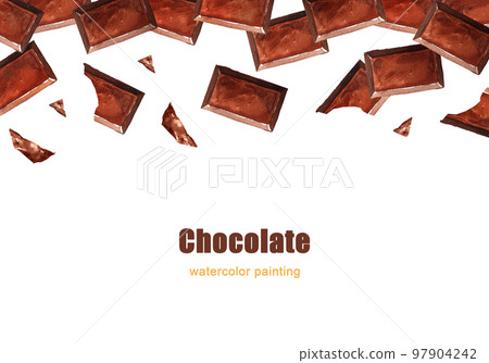 Frame like falling chocolate drawn by watercolor 97904242