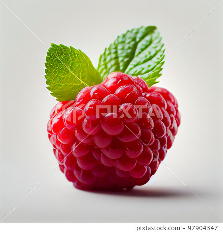 Raspberry fruit isolated on white background. 97904347