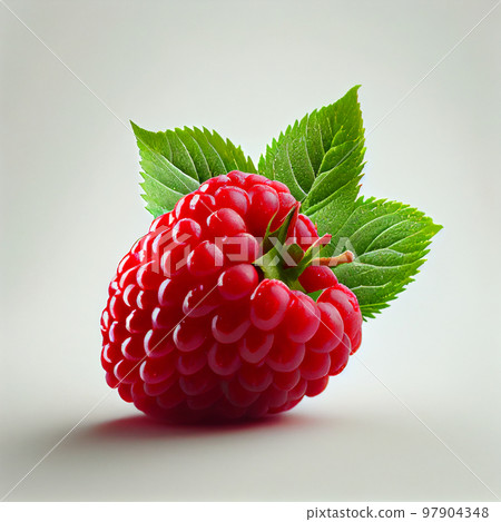 Raspberry fruit isolated on white background. 97904348