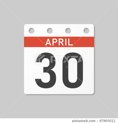 Icon page calendar day - 30 April 97905012