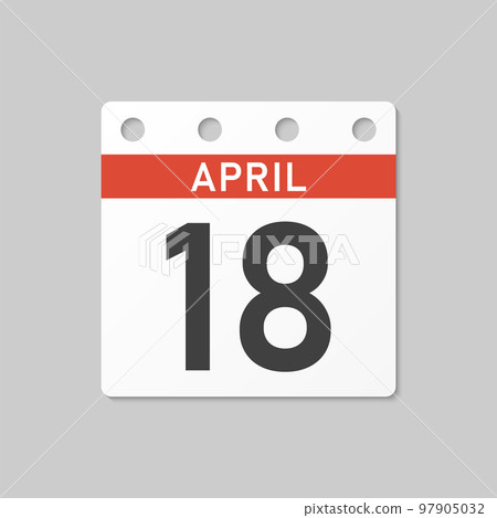 Icon page calendar day - 18 April 97905032