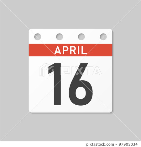 Icon page calendar day - 16 April Icon page calendar day - 16 April 97905034