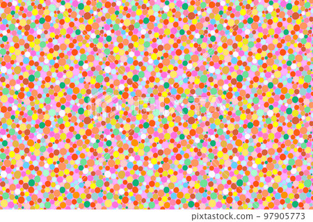 Multi-colored random fine polka dot seamless pattern such as pink, green and yellow Multi-colored random fine polka dot seamless pattern such as pink, green and yellow 97905773