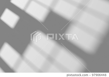 blur background. Abstract shadow of the window in morning light on white wall texture 97906448