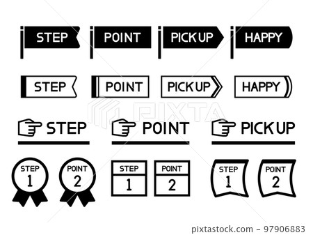 Simple heading point icon set 97906883
