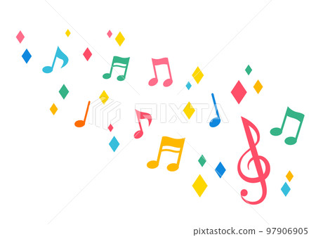 可愛的音符背景素材 97906905