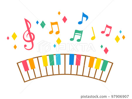 Cute musical note background material 97906907