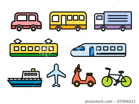 Simple vehicle icon set Simple vehicle icon set 97906922