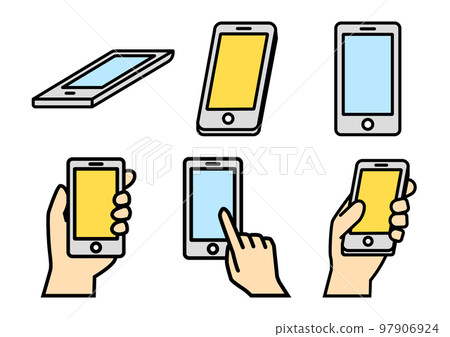 Simple smartphone icon set Simple smartphone icon set 97906924