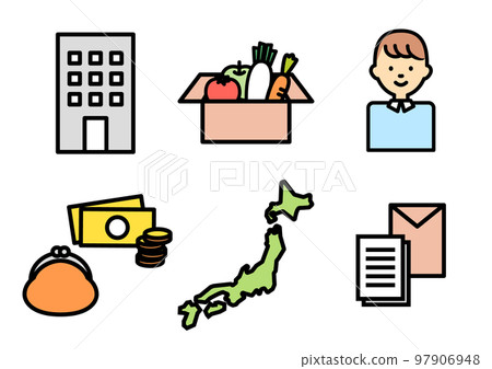 Simple hometown tax icon set 97906948