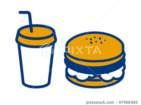 Simple fast food icon set 97906989