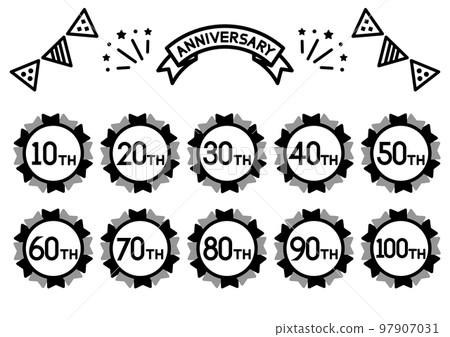 simple anniversary medal icon 97907031