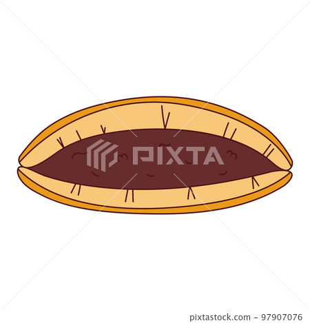 Traditional Japanese food. Asian dorayaki. Vector illistration 97907076