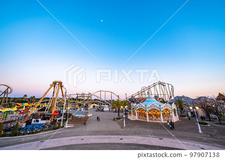 Spanish village in winter vacation _ at dusk Spanish village in winter vacation _ at dusk 97907138