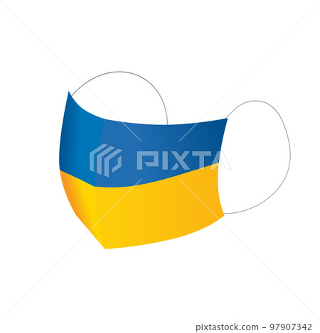 Ukraine flag vector health care face mask 97907342